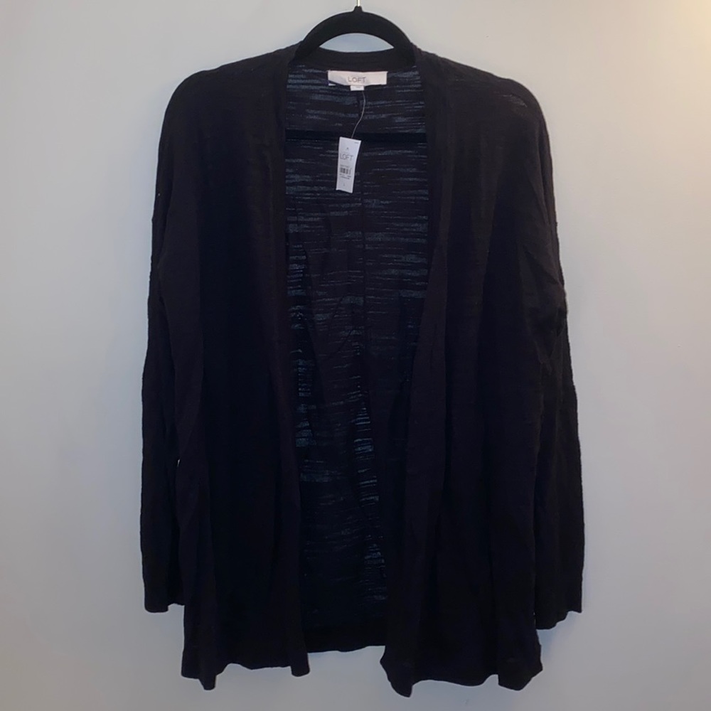 NWT Ann Taylor Loft black open sweater